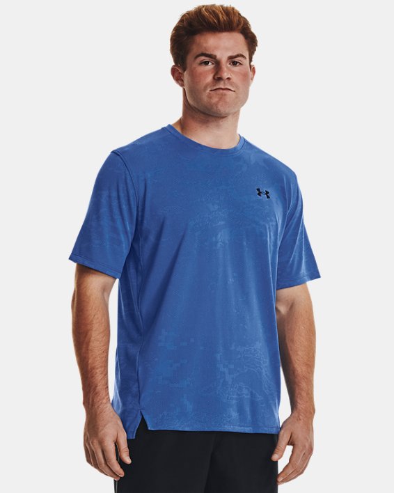 Men's UA Tech™ Vent Jacquard Short Sleeve, Blue, pdpMainDesktop image number 4